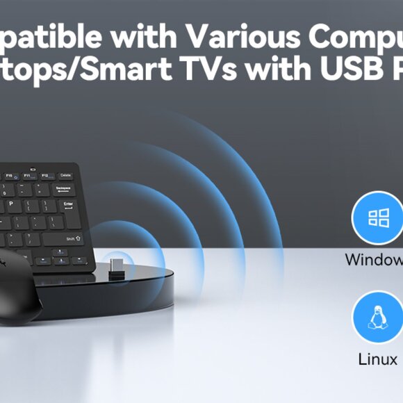 Mini Wireless Keyboard & Mouse Set – Bluetooth, Quiet Clicks - Picture 6 of 15